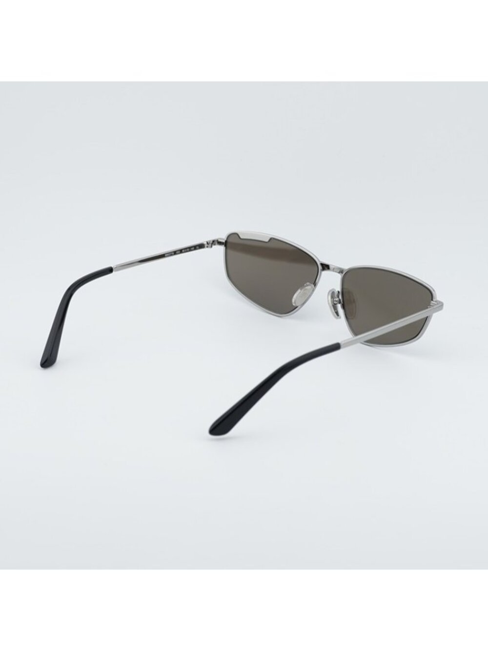 Balenciaga BB0277S 003 Unisex Sunglasses Ruthenium Rectangle Frame, Blue Lenses - Picture 8 of 10